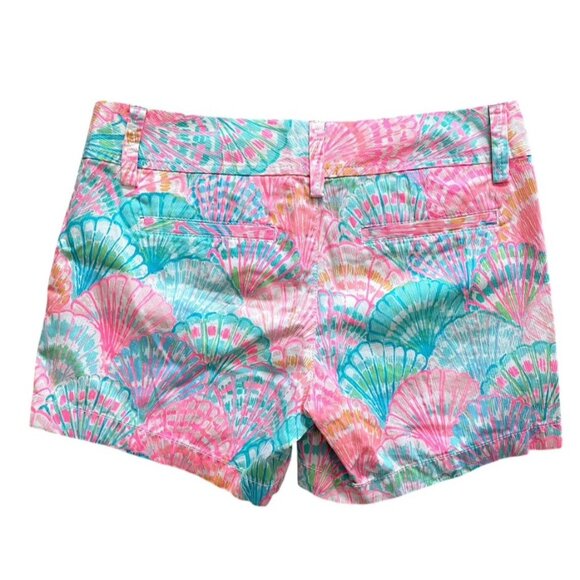 LILLY PULITZER Callahan Short Sz 2 Pink Blue Oh Shello Seashell Resort‎ Cruise - Picture 2 of 7
